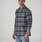 Men's Checkered Slim Fit Flannel Shirt - Side View