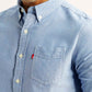 Men's Solid Slim Fit Oxford Shirt - Detail View