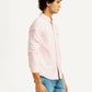 Men's Solid Slim Fit Oxford Shirt - Side View