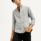 Men's Solid Light Grey Slim Fit Shirt - Elevated View