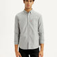 Men's Solid Light Grey Slim Fit Shirt - Front View