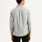 Men's Solid Light Grey Slim Fit Shirt - Back View