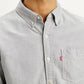 Men's Solid Light Grey Slim Fit Shirt - Detail View