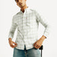 Men's Checkered Slim Fit Oxford Shirt - Elevated View
