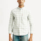 Men's Checkered Slim Fit Oxford Shirt - Front View
