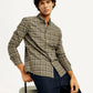 Men's Checkered Slim Fit Oxford Shirt - Elevated View