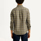 Men's Checkered Slim Fit Oxford Shirt - Back View