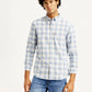 Men's Checkered Slim Fit Oxford Shirt - Front View