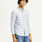 Men's Checkered Slim Fit Oxford Shirt - Side View