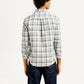 Men's Checkered Slim Fit Oxford Shirt - Back View