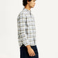 Men's Checkered Slim Fit Oxford Shirt - Side View