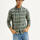 Men's Checkered Green Slim Fit Shirt - Styleshot View
