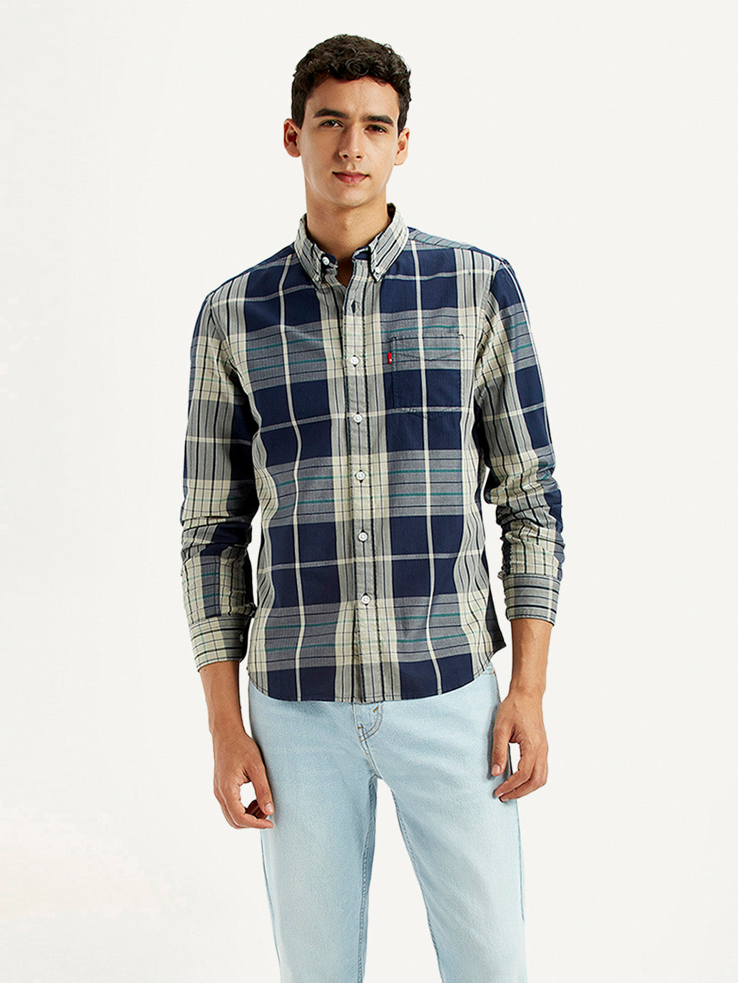 Men's Checkered Multi Color Slim Fit Shirt - Styleshot View