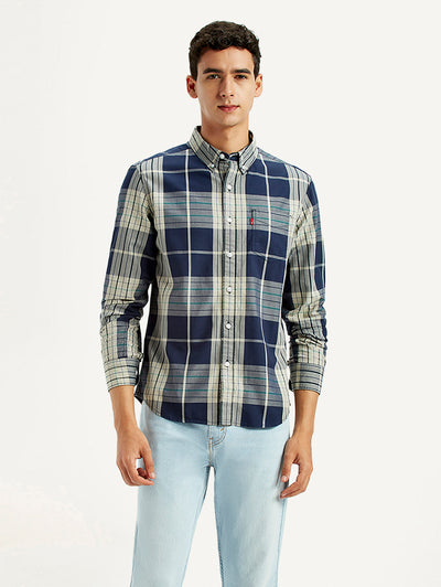 Men's Checkered Multi Color Slim Fit Shirt-image-41