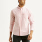 Men's Solid Light Pink Slim Fit Shirt - Front View