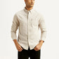 Men's Solid Beige Slim Fit Shirt - Styleshot View