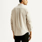 Men's Solid Beige Slim Fit Shirt - Back View