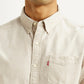 Men's Solid Beige Slim Fit Shirt - Detail View