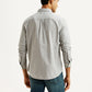 Men's Solid Light Grey Slim Fit Shirt - Back View