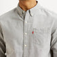 Men's Solid Light Grey Slim Fit Shirt - Detail View