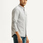 Men's Solid Light Grey Slim Fit Shirt - Side View