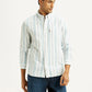 Men's Striped White Slim Fit Shirt - Styleshot View