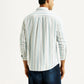 Men's Striped White Slim Fit Shirt - Back View