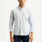 Men's Striped White Slim Fit Shirt - Styleshot View
