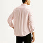 Men's Striped Light Pink Slim Fit Shirt - Back View