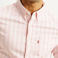 Men's Striped Light Pink Slim Fit Shirt - Detail View