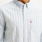 Men's Striped Light Blue Slim Fit Shirt - Detail View