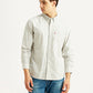 Men's Striped Light Grey Slim Fit Shirt - Front View