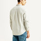 Men's Striped Light Grey Slim Fit Shirt - Back View