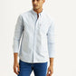 Men's Striped Light Blue Slim Fit Shirt - Styleshot View