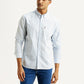 Men's Striped Light Blue Slim Fit Shirt - Front View