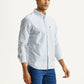 Men's Striped Light Blue Slim Fit Shirt - Side View