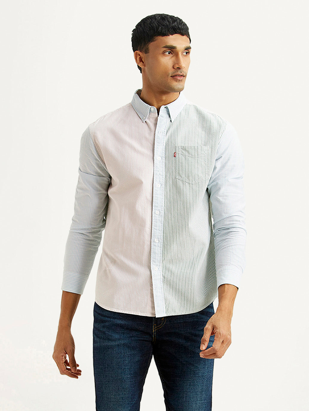 Men's Striped Multicolor Slim Fit Shirt - Styleshot View