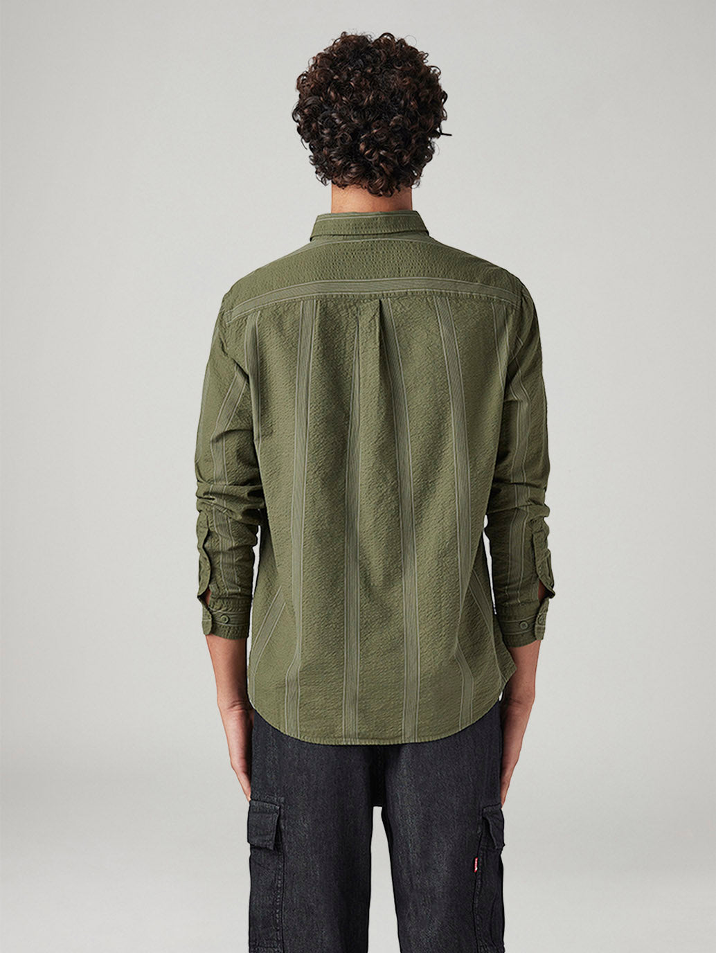 Men's Striped Green Slim Fit Shirt - 9d869c22-7848-41be-af37-746aee9a4d9a View