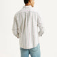 Men's Striped White Slim Fit Shirt - Back View