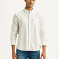 Men's Self Design White Slim Fit Shirt - Styleshot View