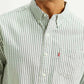 Men's Striped Light Green Slim Fit Shirt - Detail View