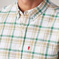 Men's Checkered Slim Fit Oxford Shirt - Detail View