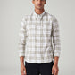 Men's Checkered Slim Fit Oxford Shirt - Front View