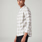 Men's Checkered Slim Fit Oxford Shirt - Side View