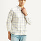Men's Checkered Off-White Slim Fit Shirt - Styleshot View