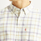 Men's Checkered Off-White Slim Fit Shirt - Detail View