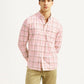 Men's Checkered Pink Slim Fit Shirt - Styleshot View