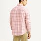 Men's Checkered Pink Slim Fit Shirt - Back View