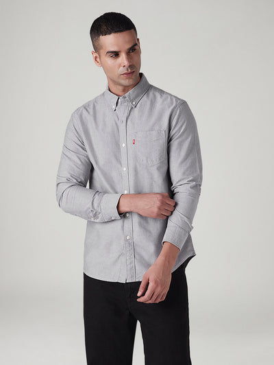 Men's Solid Slim Fit Oxford Shirt-image-40