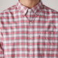 Men's Checkered Slim Fit Textured Shirt - Detail View